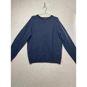 ICELAND Mens Blue Speckled Wool Blend Crewneck Sweater Made Italy XL Classic